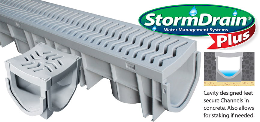 Storm Drain FSD-064-S 6 Square Plastic Bottom Outlet Grate with Drain