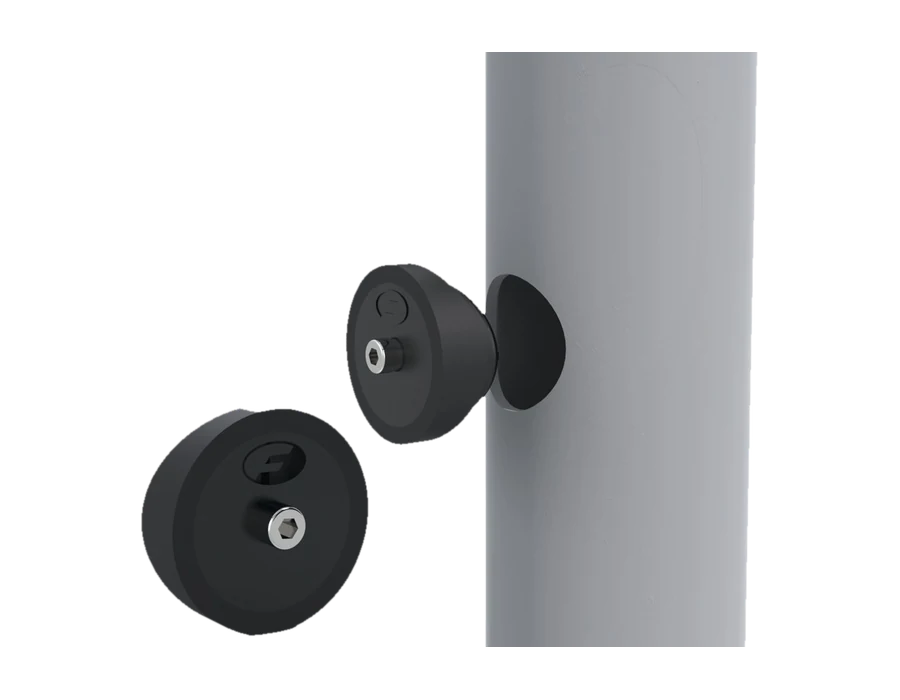 Fernco Access Point plug installed in a pipe, with a second plug shown