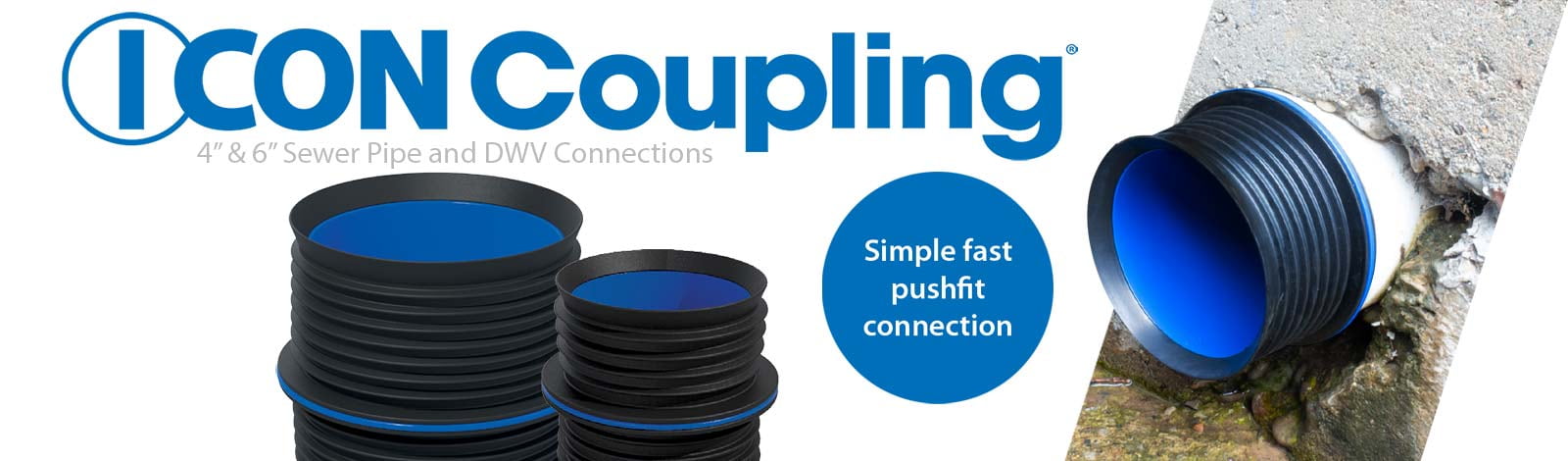 Fernco Icon Coupling - Internal Pusfit Couplings