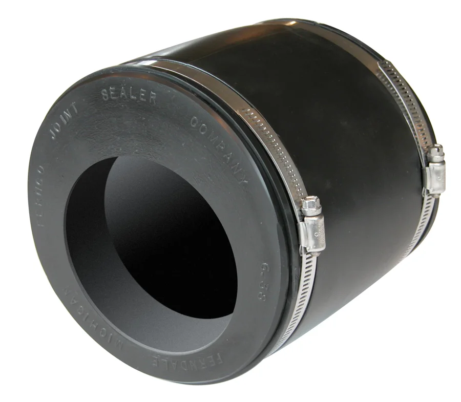 Fernco eccentric coupling with offset bore