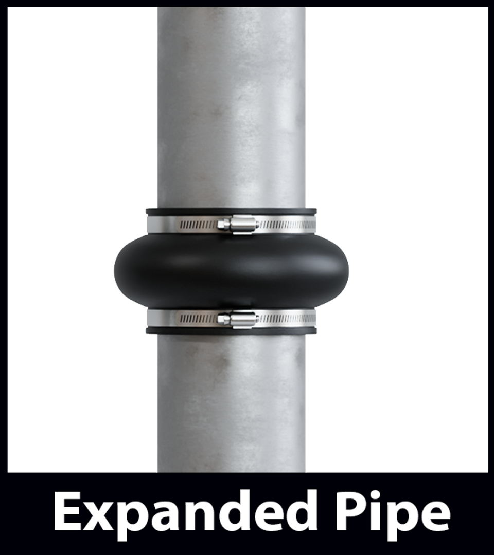 Pipe expansion with Fernco Expansion Joint