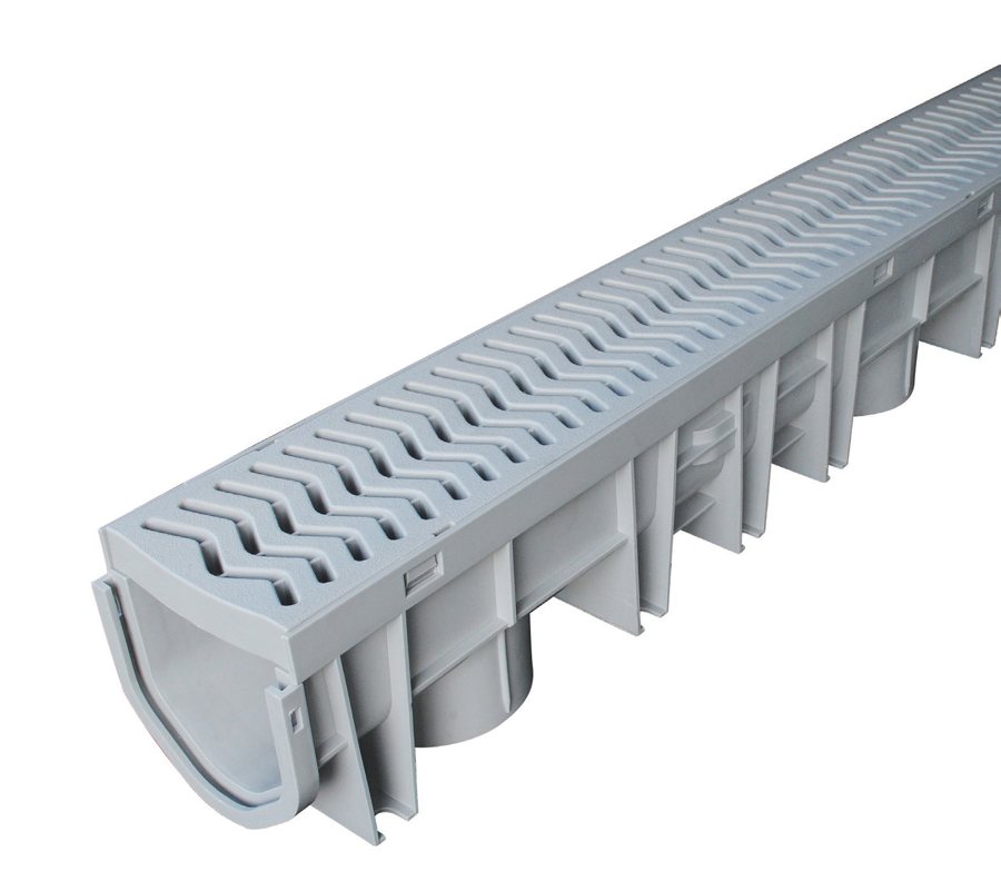 FSDP-CHGG StormDrain Plus 39.5 inch grey channel with grate