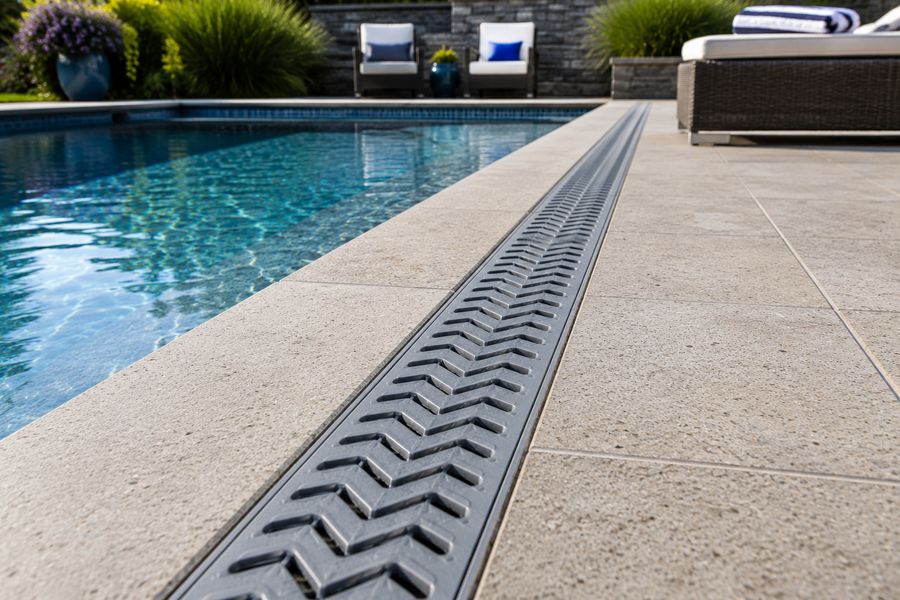 StormDrain Plus along a pool deck